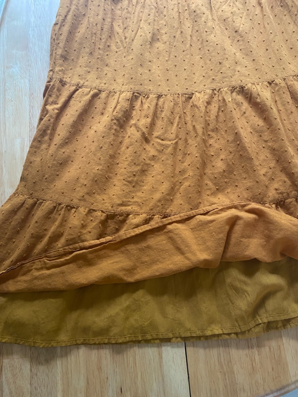 Connection 18 Orange / Yellow Tiered Maxi Skirt 100% Cotton Size Medium - Picture 6 of 7